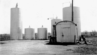 Oil tank farm.